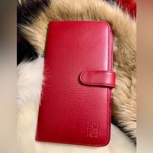 🍀VINTAGE LEATHER WALLET, MEDIUM/RED🍀#LHI